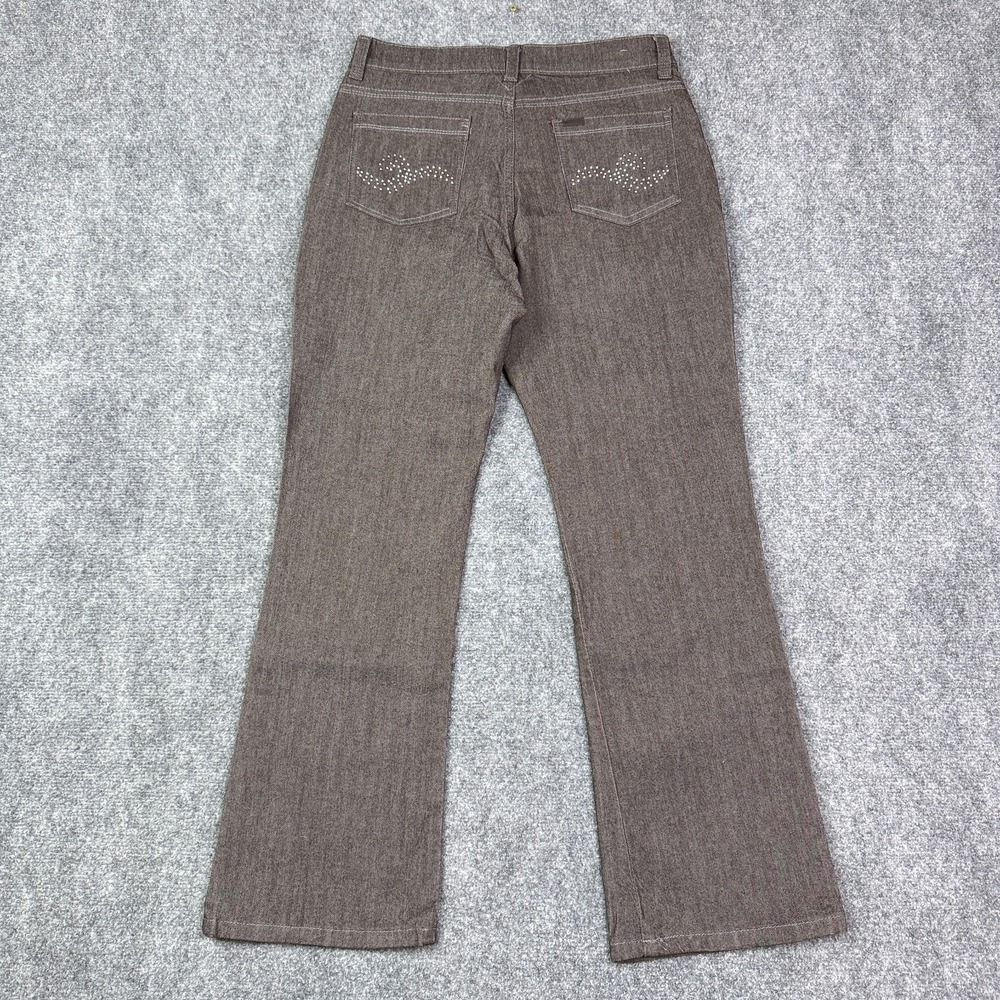 Lee Womens Barely Bootcut Jeans Sz 12P Classic Fit Brown Stretch Studded NWT